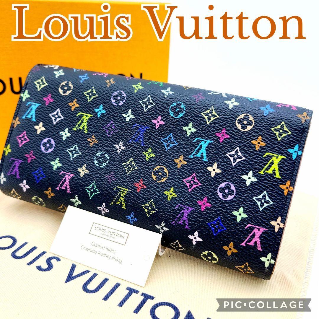 美品　Louis Vuitton ルイヴィトン 長財布 マルチカラー ノワール ポルトフォイユサラ　M93747　希少モデル　黒＆ピンク_画像2