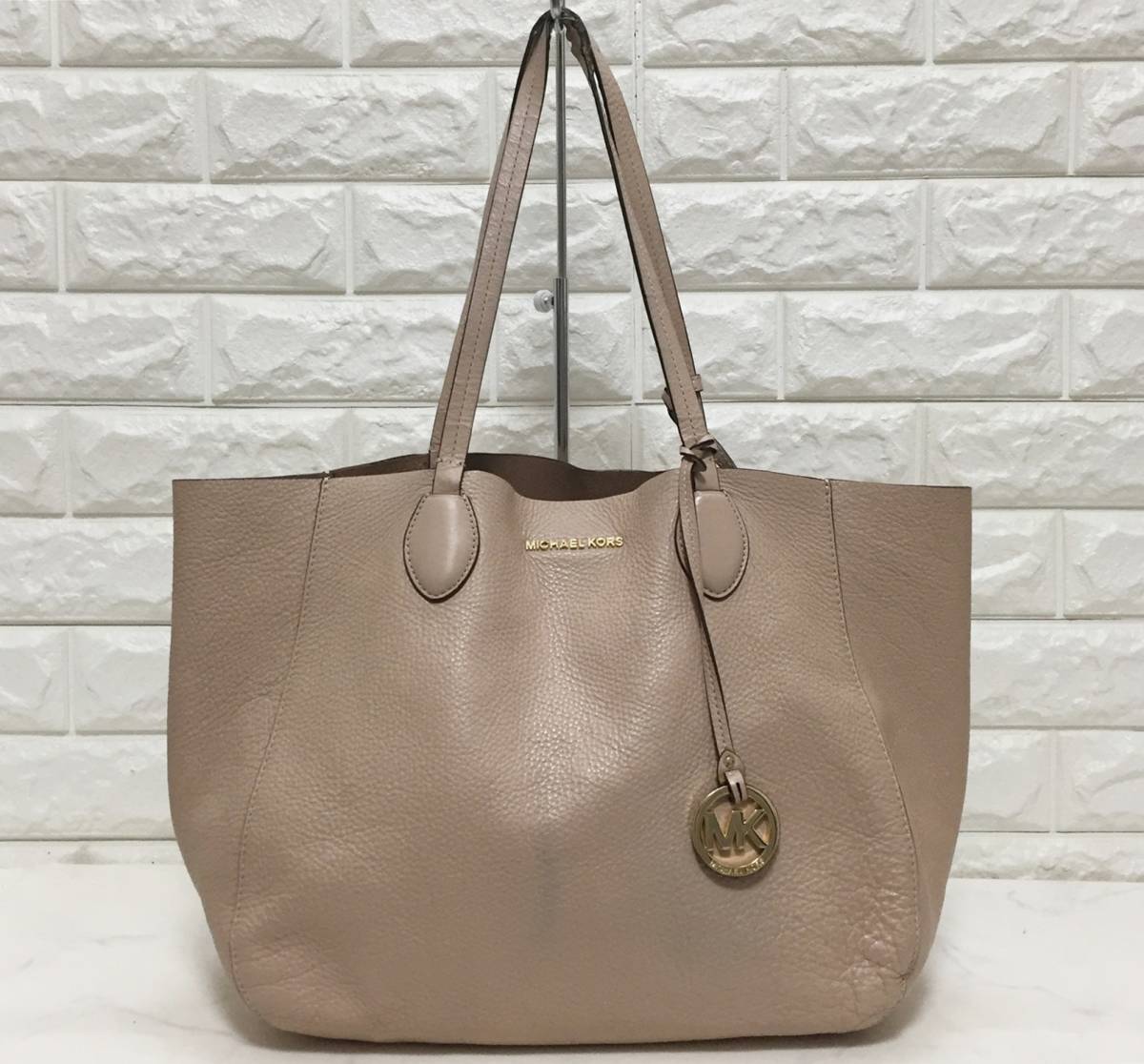 no17867 MICHAEL KORS マイケルコース 本革 レザー 肩掛けショルダー トート バッグ ☆_画像1