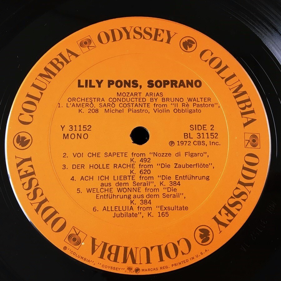 [h18]/ 米盤 LP /『リリー・ポンス / Lily Pons / Arias From Daughter Of The Regiment / Mozart Arias』/ Y 31152_画像5