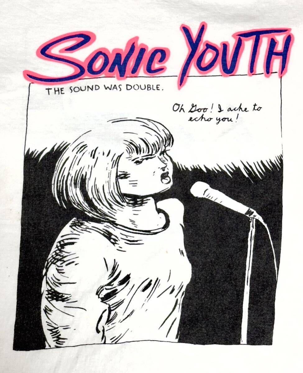 【送料無料】90s ヴィンテージ T-Shirt Sonic Youth 『ECHO』 (GOO VIDEO) Raymond Pettibone/ソニック・ユース /size : L /タグ日本語表記の画像3
