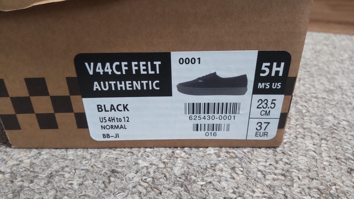 vans　バンズ　 v44cf フェルト authentic オーセンティック 23.5cm ブラック_画像7