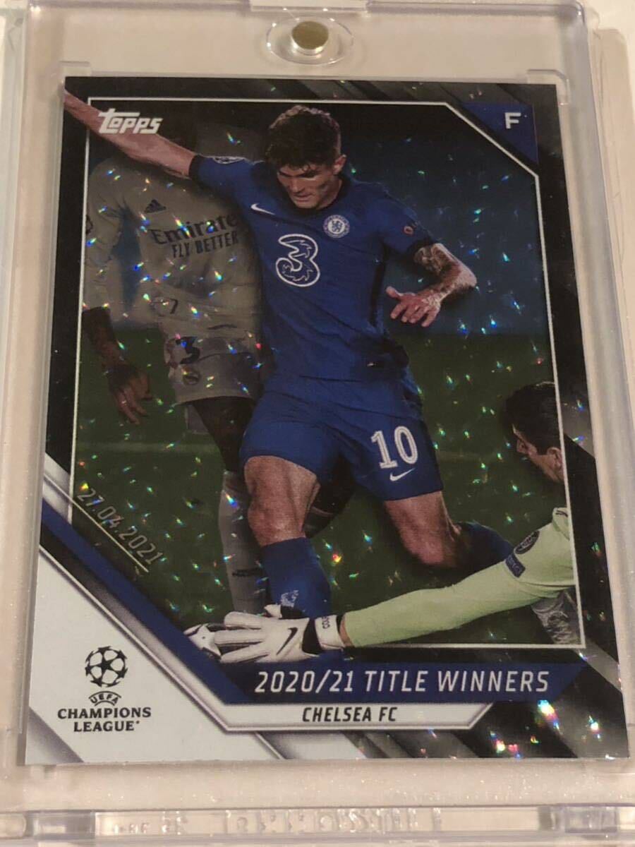 2021-22 Topps UEFA Champions League Soccer Christian Pulisic Icy Black Foil Parallel 10/10 クリスティアン・プリシッチの画像1