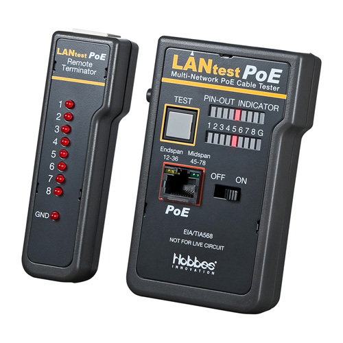PoE LANケーブルテスター ケーブルの導通・断線・結線ミスが簡単にわかる サンワサプライ LAN-TST5 新品 送料無料