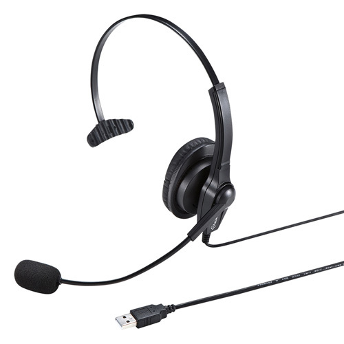 USBヘッドセット ブラック 片耳オーバーヘッドタイプ Zoom、Teams対応 MM-HSU03BK サンワサプライ 送料無料 新品