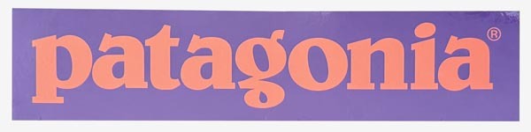 パタゴニア ロゴ ステッカー 紫 橙 PATAGONIA LOGO STICKER パープル オレンジ 光沢 文字 キャンプ ギア デコ カスタム シール デカール_画像1