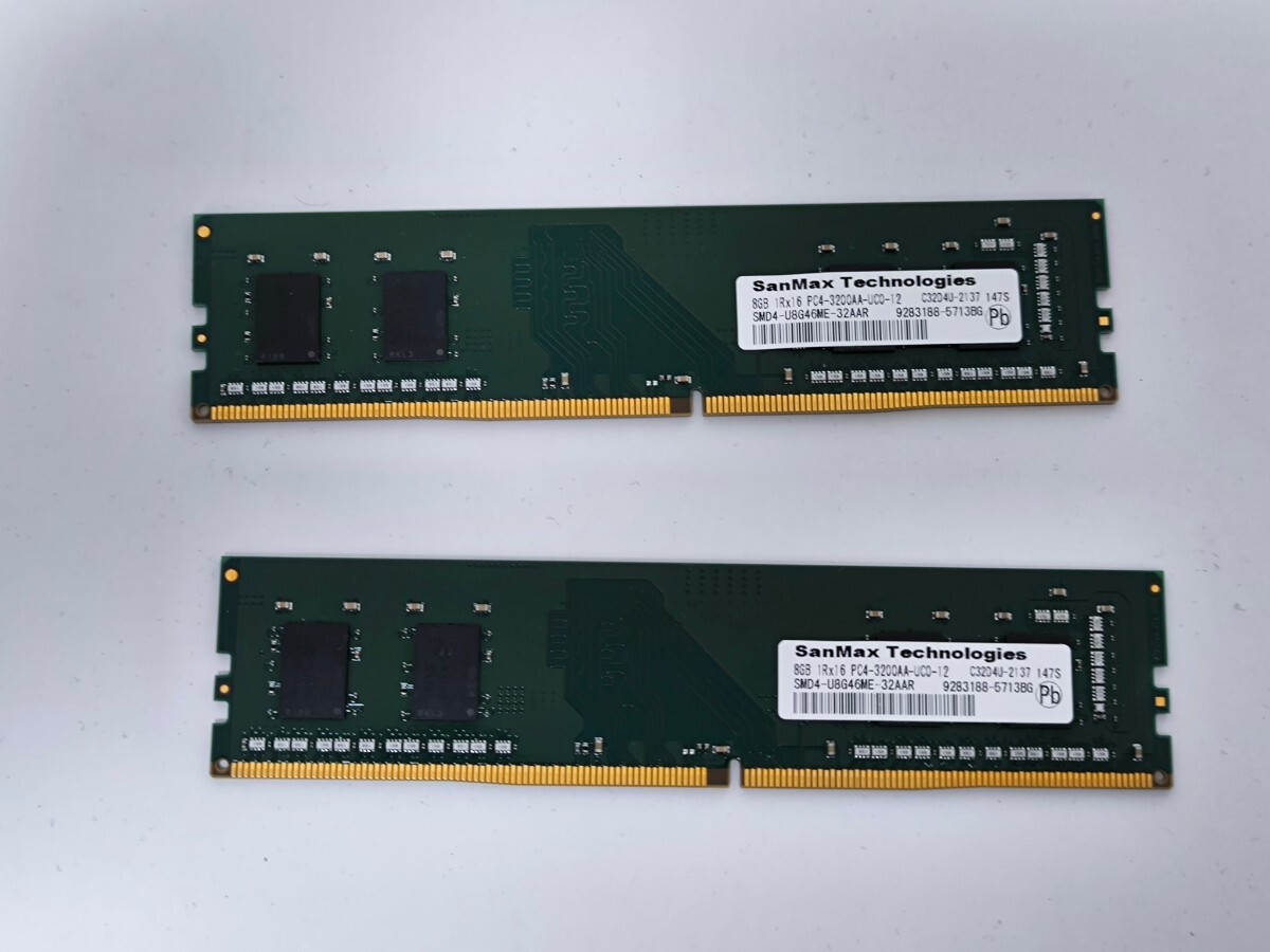 SanMax DDR4 3200 16GB（8GB×2） デスクトップパソコン用 メモリSMD4 U8G46ME 32AAR_画像1