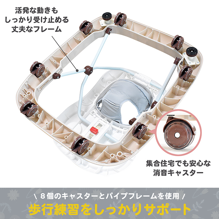 歩行器 ベビー ベビーウォーカー 赤ちゃん 歩く練習 テーブル付き 折りたたみ おもちゃ付き 歩行訓練の画像2