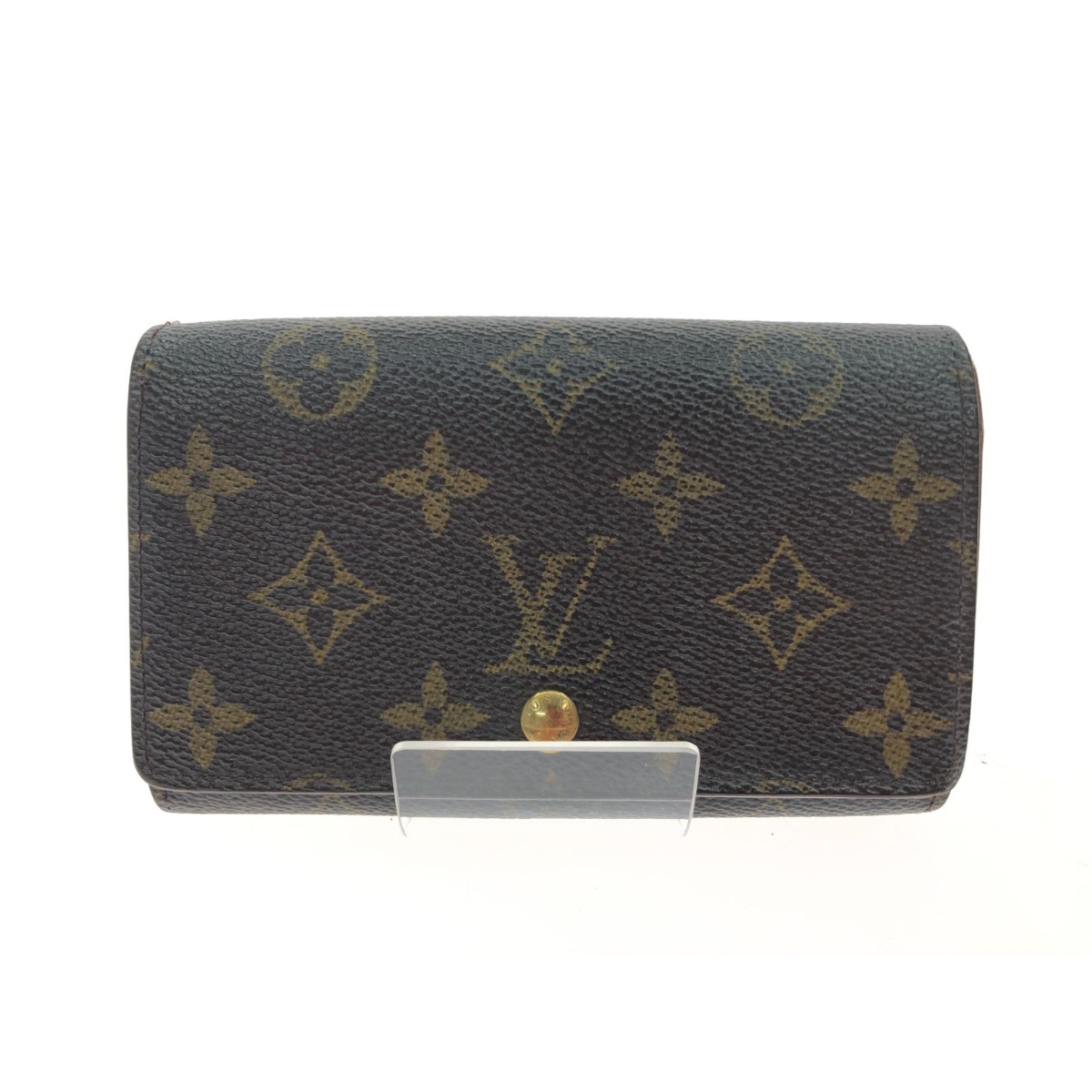 ▼▼ LOUIS VUITTON ルイヴィトン レディース 二つ折り財布 モノグラム ポルト モネ・ビエ トレゾール M61730 ブラウン 傷や汚れあり_画像1