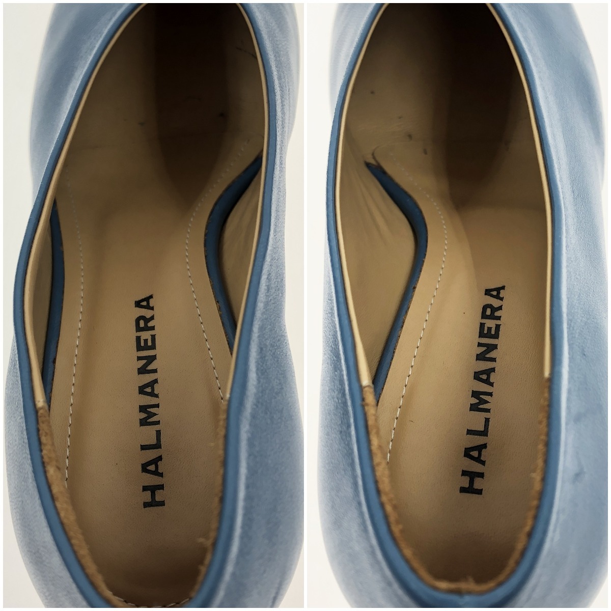 〇〇 HALMANERA 靴 パンプス サイズ36 VIOLA03 スカイブルー ポインテッドピンヒールデザインパンプス やや傷や汚れあり_画像8