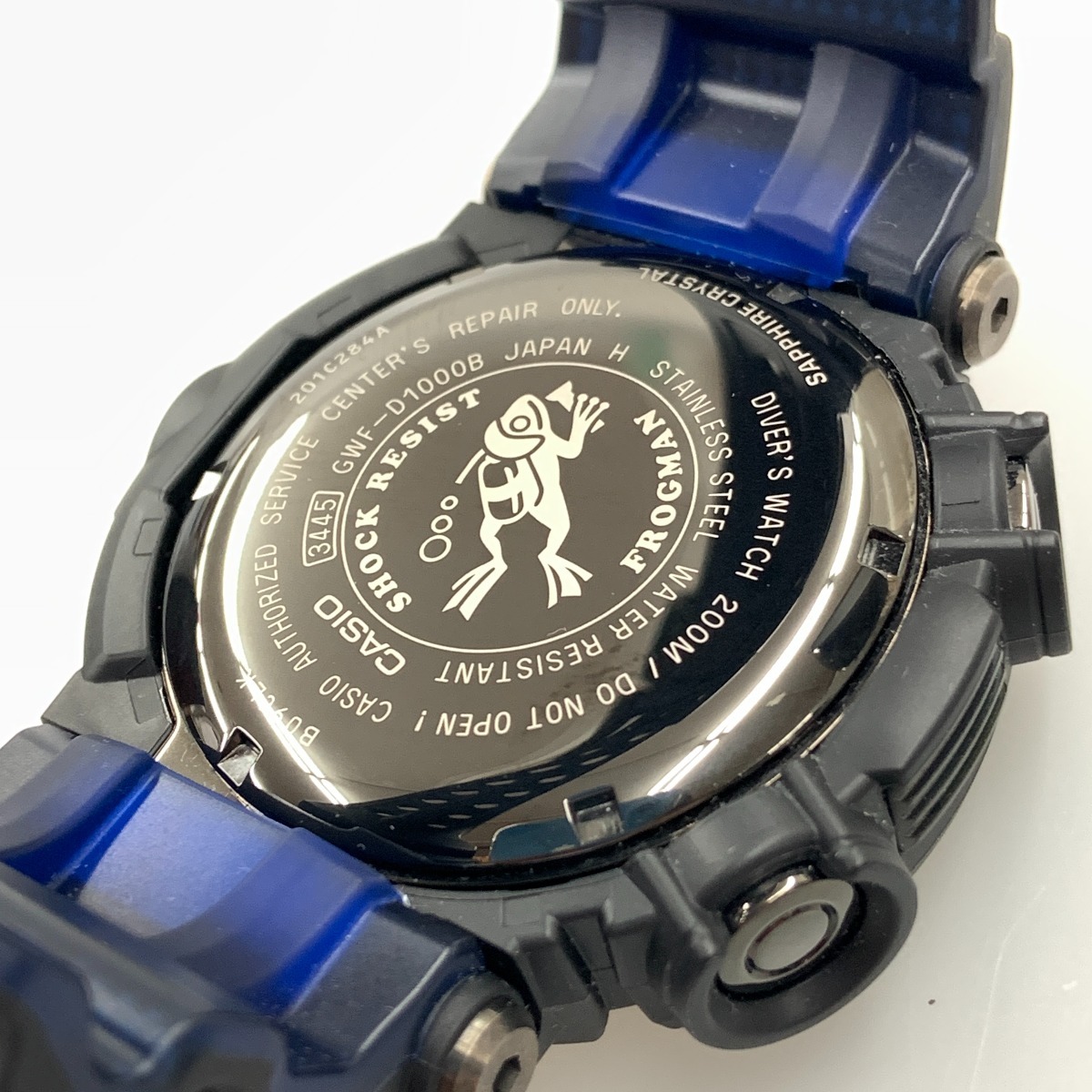 〇〇 CASIO カシオ G-SHOCK Gショック フロッグマン ソーラー電波クォーツ 腕時計 GWF-D1000B ブラック x ブルー 目立った傷や汚れなし_画像5