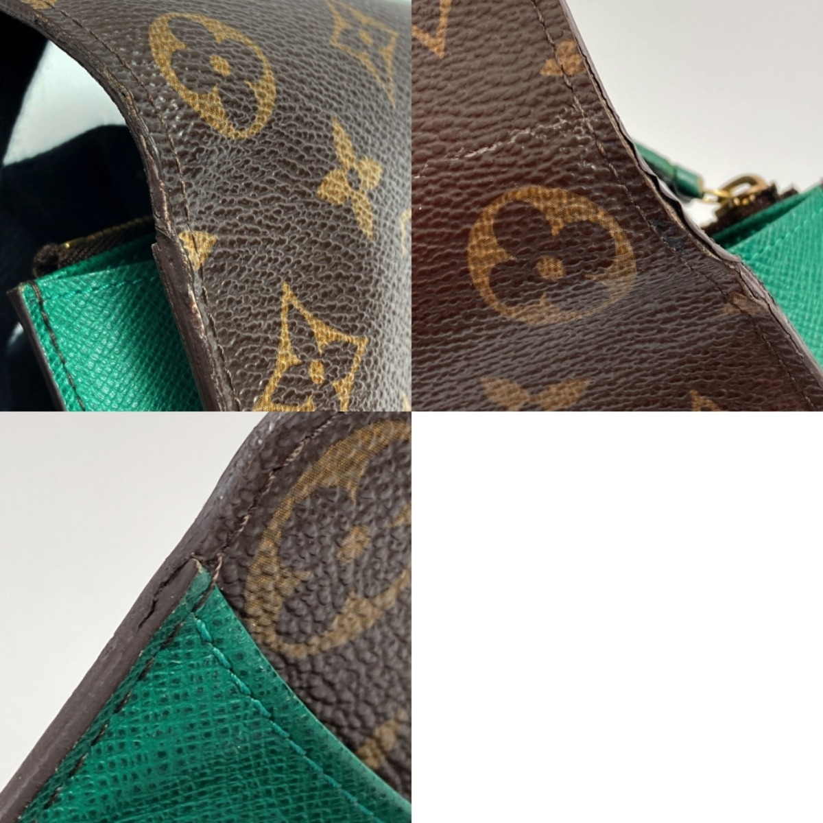 ☆☆ LOUIS VUITTON ルイヴィトン モノグラム ポルトフォイユ・エミリー M60137 ヴェール 長財布 傷や汚れありの画像7