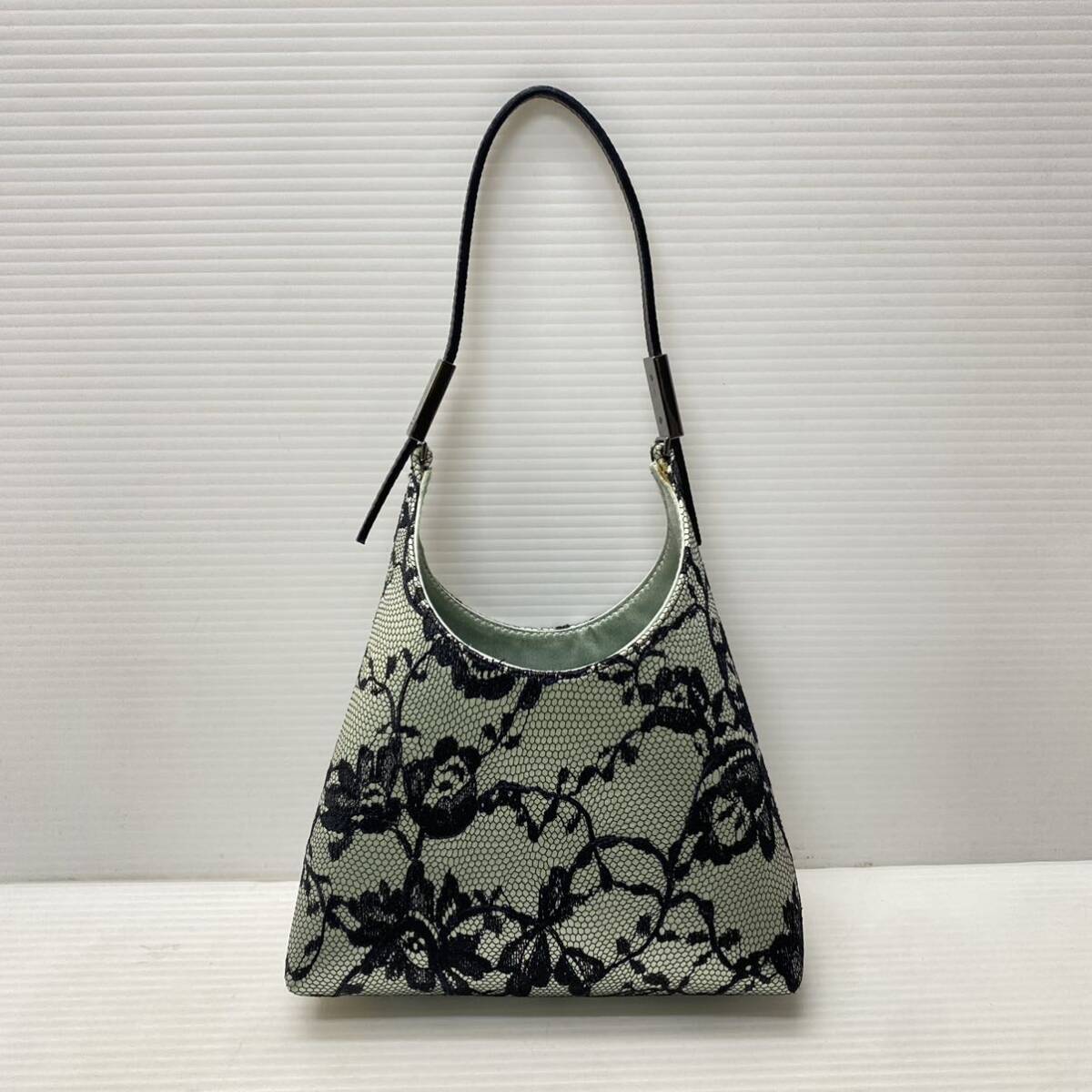 GUCCI グッチ パーティ バッグ ハンドバッグ サテン レース 005 0737 鞄 カバン 美品_画像2