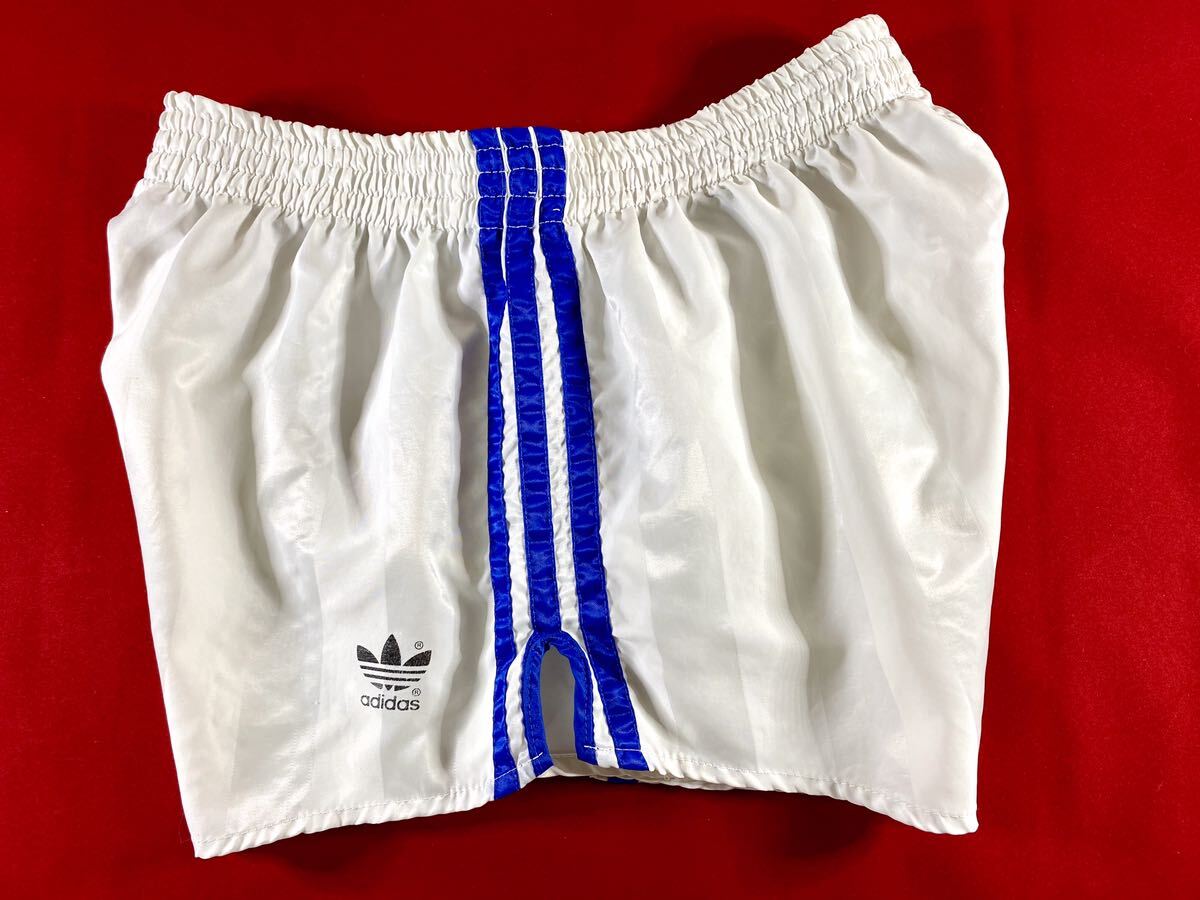 レア80’s adidas 西ドイツ製 ポリアミド サッカー ショートパンツ D6 アディダス ヴィンテージ ナイロン 短パン ベッケンバウアー 中古品_画像3