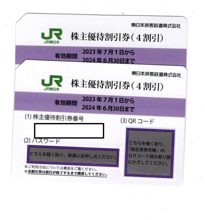 【送料無料】JR東日本　株主優待割引券　2枚　2023/7/1～2024/6/30まで有効_画像1