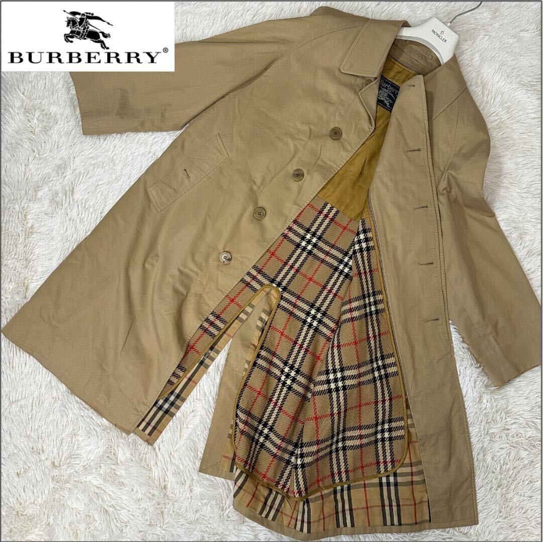 【極美品・最高峰】 Burberry London バーバリー ロンドン ステンカラーコート ノバチェック ライナー ベージュ 取り外し可能 メンズ 上着_画像1