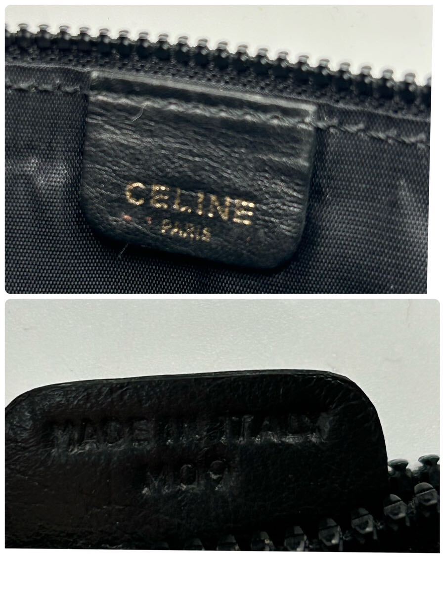 1円【極美品・超稀品】CELINE セリーヌ チェーン ショルダーバッグ バケツ型 サークルロゴ ブラック レザー_画像5