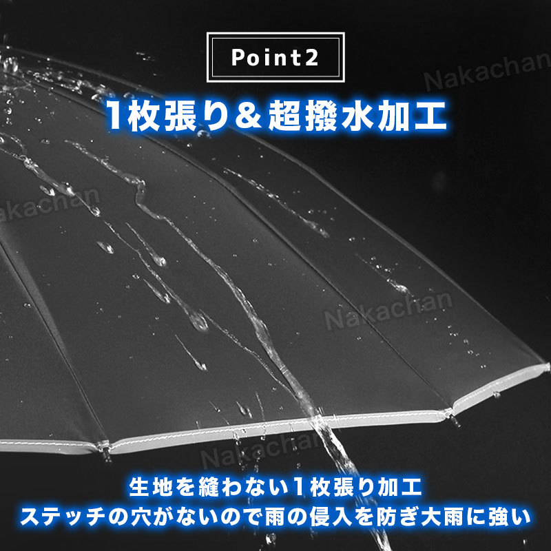 折りたたみ傘 軽量 メンズ レディース 大きい 雨傘 晴雨兼用 男女兼用 折り畳み傘 傘 逆折り ワンタッチ 自動開閉 撥水加工 日傘 10本骨 青_画像4