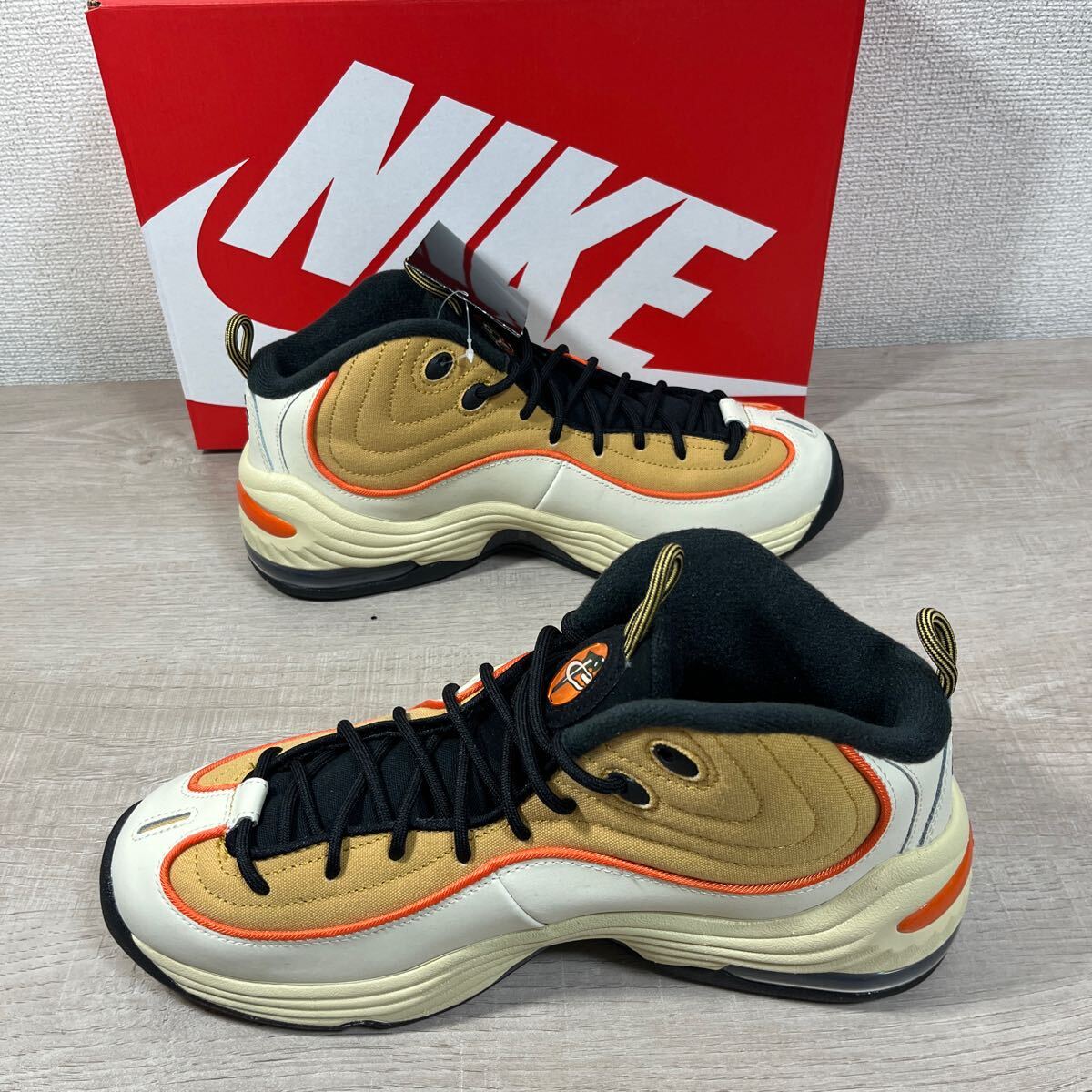 1円スタート売切り 新品未使用 NIKE ナイキ AIR PENNY 2 エアペニー ウィート ベージュ ブラウン オレン 27cm US9 正規店購入 箱付き_画像4