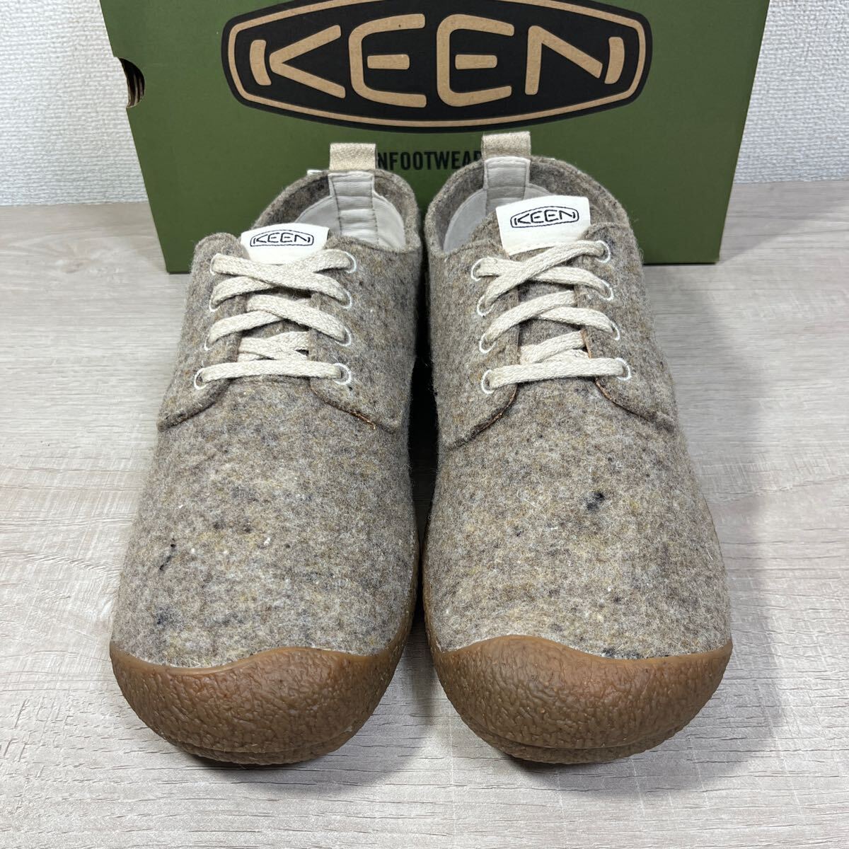 1 jpy start outright sales new goods unused KEEN MOSEY DERBY natural gray ju27.5cm US9.5 key n men's regular goods sneakers regular price 12,000 jpy 