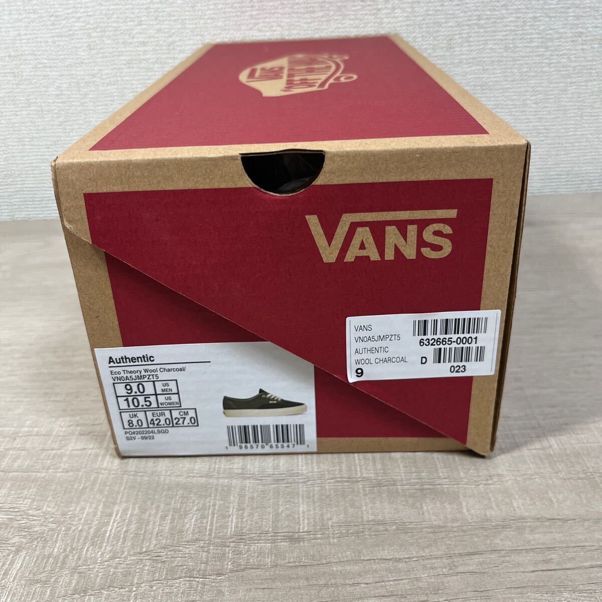 1円スタート売切り 新品未使用 VANS バンズ AUTHENTIC オーセンティック スニーカー ブラック グレー USA企画 完売品 27cm era sk8_画像8