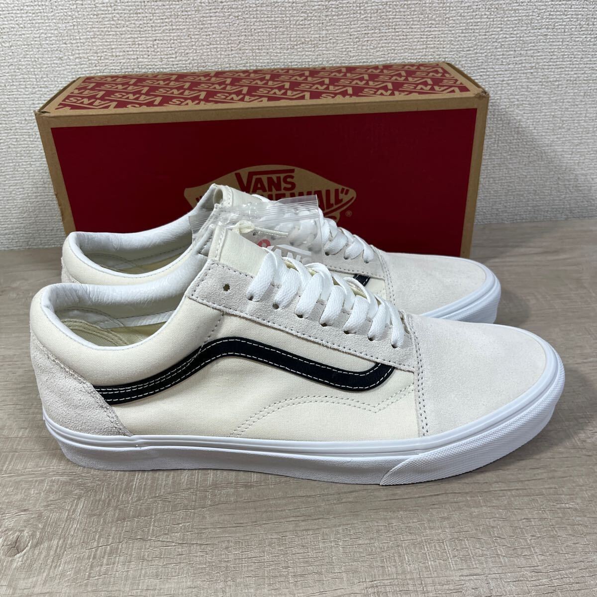 1円スタート売切り 新品未使用 vans バンズ OId Skool オールドスクール スエード キャンバス USA企画 完売品 29.5cm ホワイト ネイビー_画像3