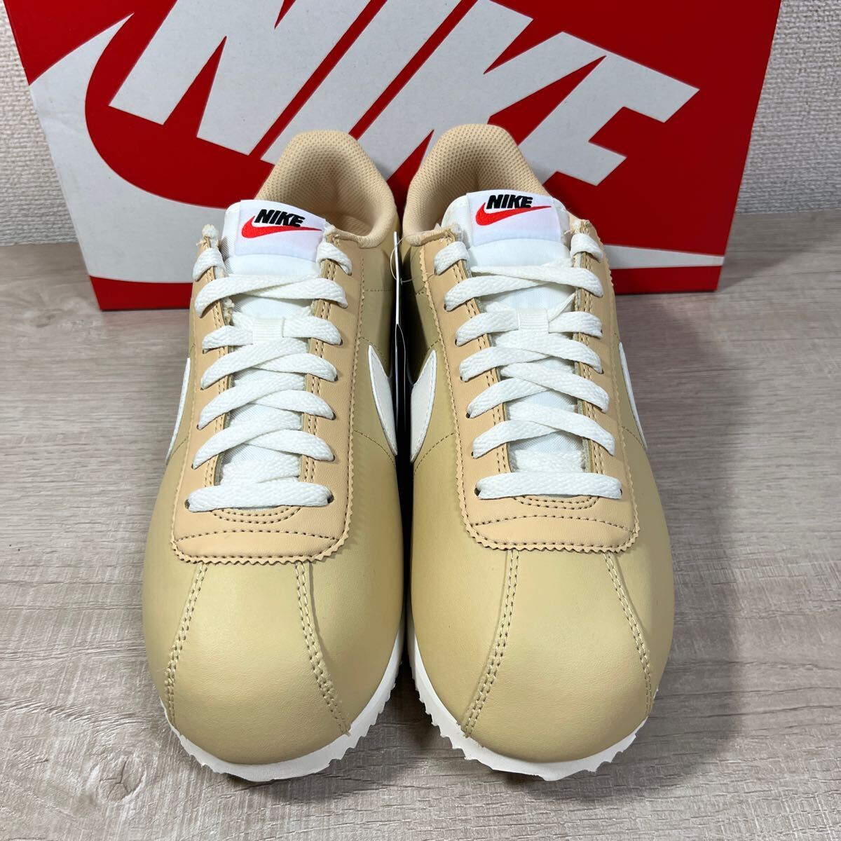 1円スタート売切り 新品未使用 NIKE CORTEZ ナイキ コルテッツ スニーカー 定番 ホワイト ベージュ 26.5cm レザー 完売品_画像2