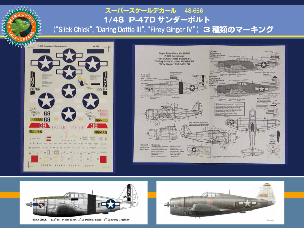 美しいデカール 1/48 P-47D サンダーボルト レイザーバック（スーパースケール製デカール）_画像1