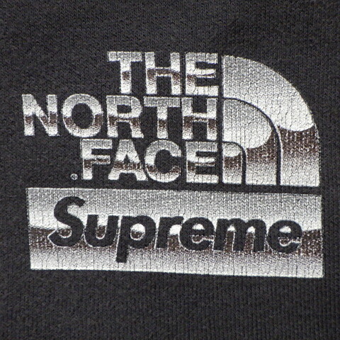 ☆ 18SS Supreme シュプリーム The North Face Metallic Logo Hooded Sweatshirt ノースフェイス メタリック ロゴ スウェット パーカー 黒M_画像5