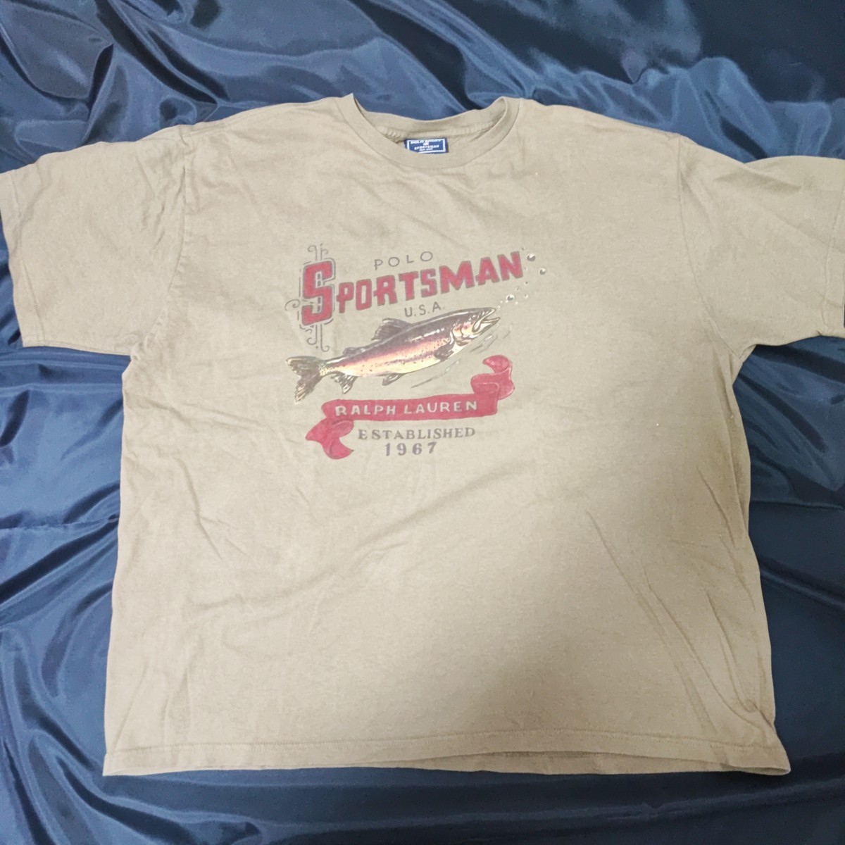 90s USA製 POLO SPORTポロ スポーツ ラルフローレン SPORTSMAN コットンTシャツ 古着 半袖 プリント_画像1