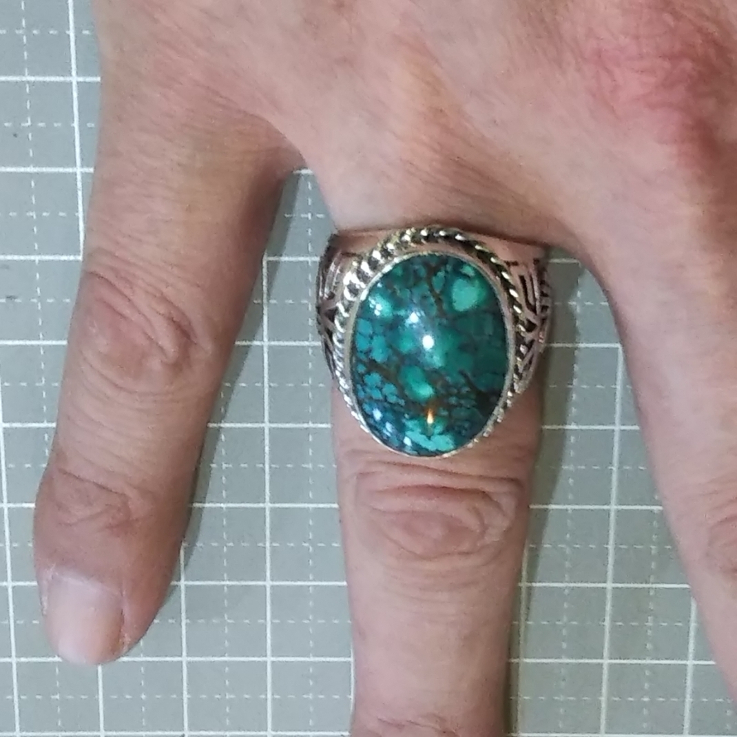  silver 925 turquoise ring 21 number here peli