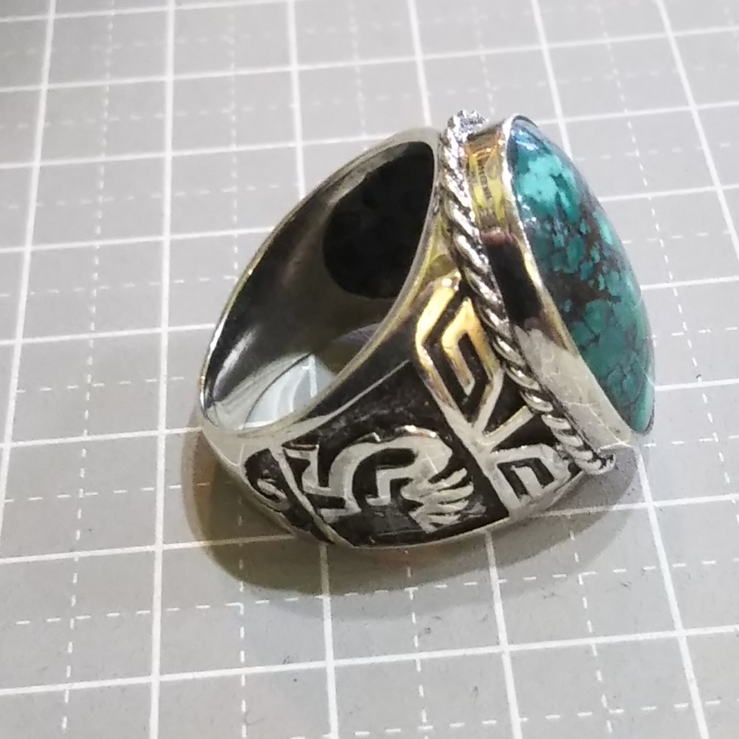  silver 925 turquoise ring 21 number here peli