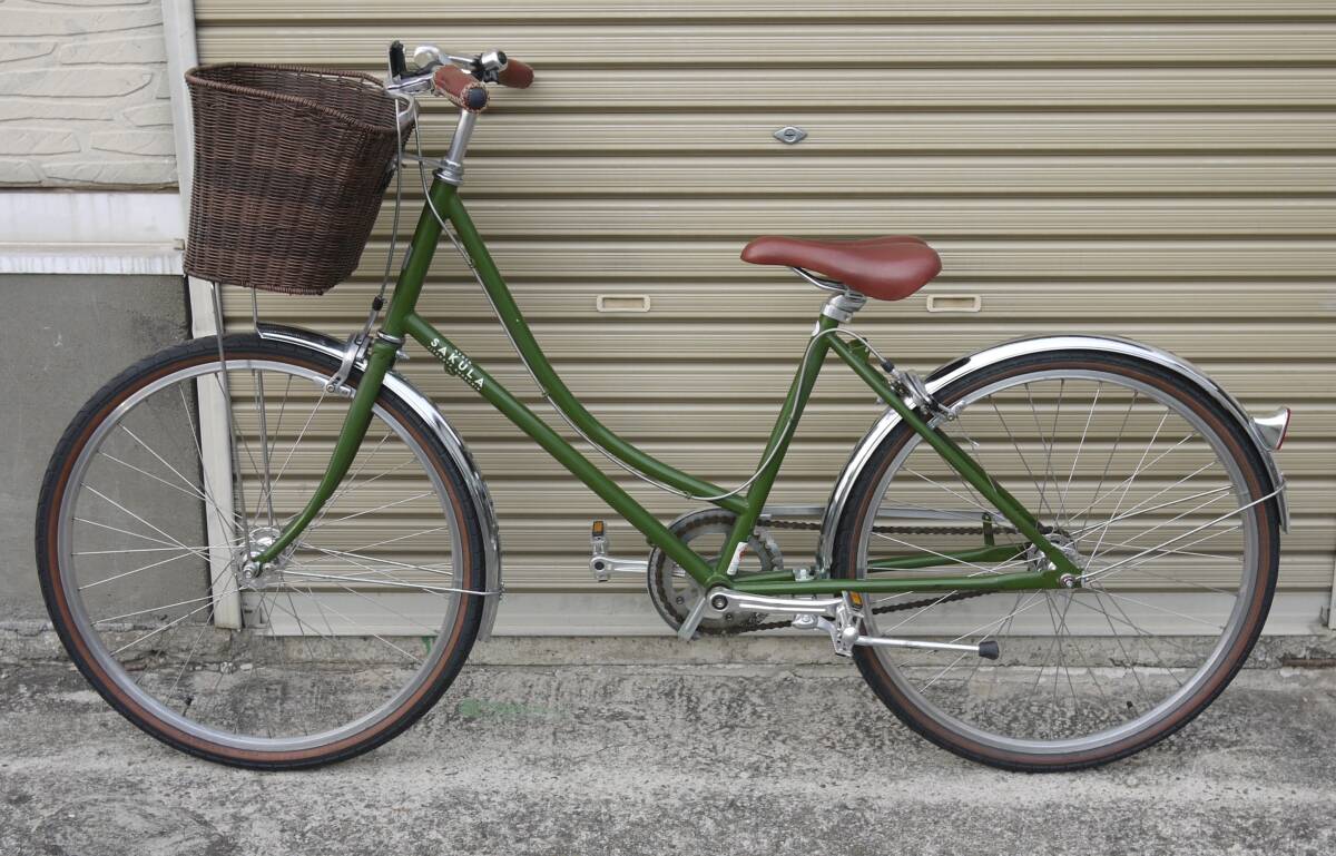 希少 KYOTO SAKULA サクラ自転車 サイクル 京都 kate 26インチ 自転車職人 シティサイクル グリーン_画像2