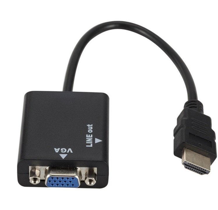 HDMI TO VGA 変換アダプター 音声出力付き HDMI→VGA 信号変換機 VGAコンバーター 1080P対応 HDMI信号をVGA出力信号に変換 HDMITOVGA_画像2