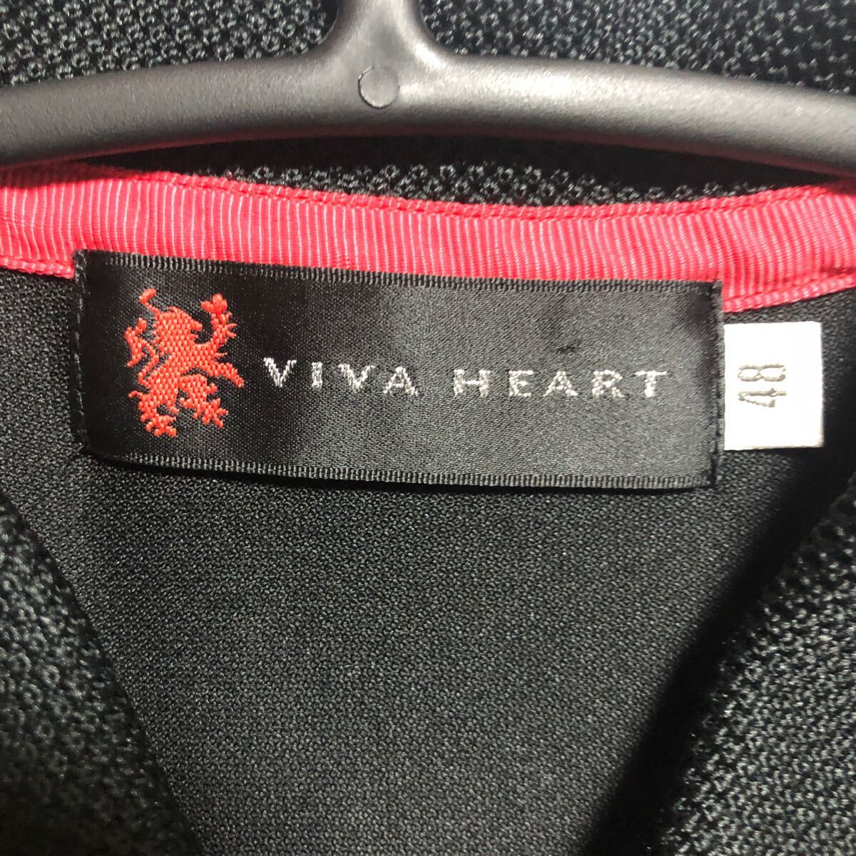 【VIVA HEART】ビバハート ゴルフウェア 半袖 シャツ メンズ 48 黒系 送料込み！_画像3