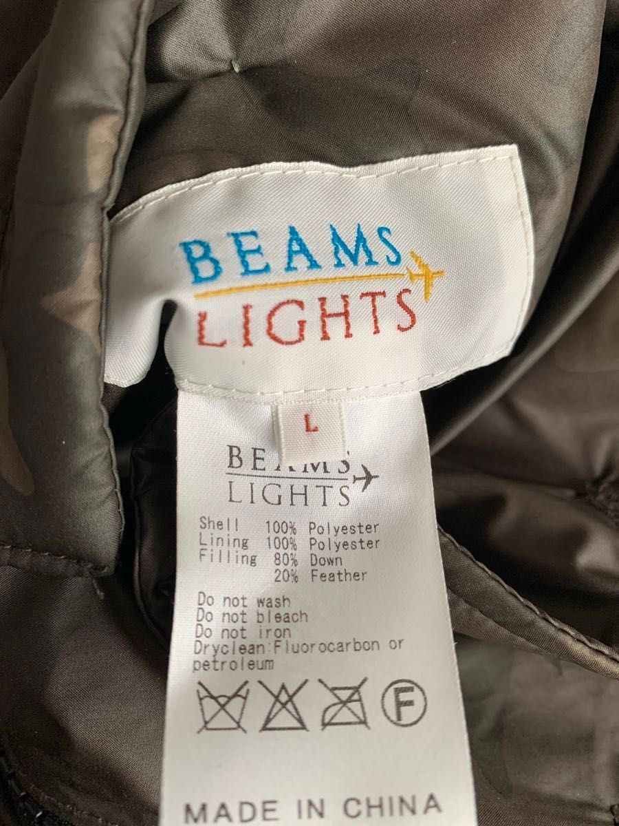 BEAMS LIGHTS  ビームスライツ ダウンジャケット L size  リバーシブル　カーキ&迷彩　 アウター