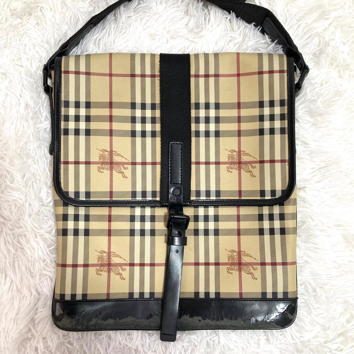 BURBERRY バーバリーブラックレーベル ショルダーバック　ノバチェック　シャドーホース