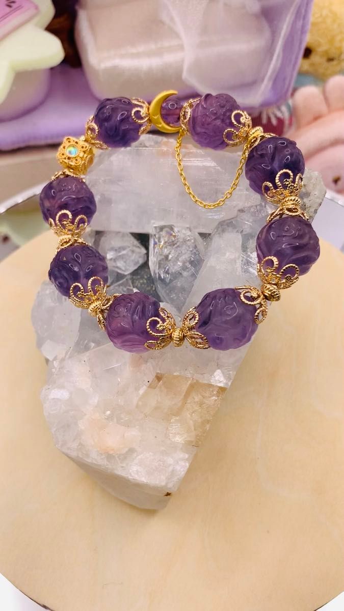 高品質プレミアム天然蛍石　フローライト（けい石）紫色のグラデーション 水晶/霊的成長、知恵の石、幸運の石 天然石