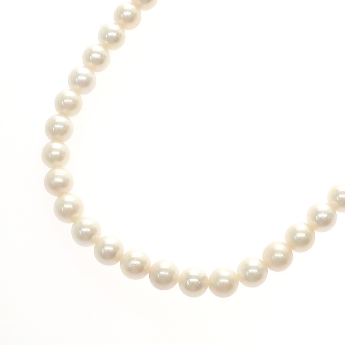 1円スタート 美品 アコヤ真珠 パールネックレス 61粒 61P 6.50-7.00mm pearl 金具 SILVER シルバー アクセサリー レディース ソーティング_画像1