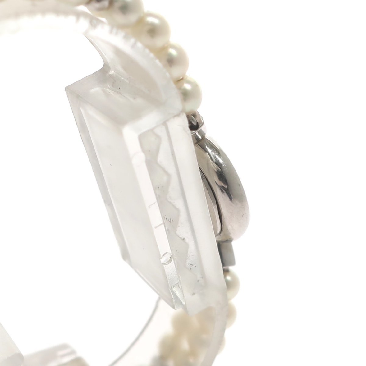 1円スタート 稼動品 TASAKI タサキ 田崎真珠 Pt900 プラチナ ダイヤモンド ベゼル パール 真珠 レディース 腕時計 1E20-0A80 ジュエリーの画像5