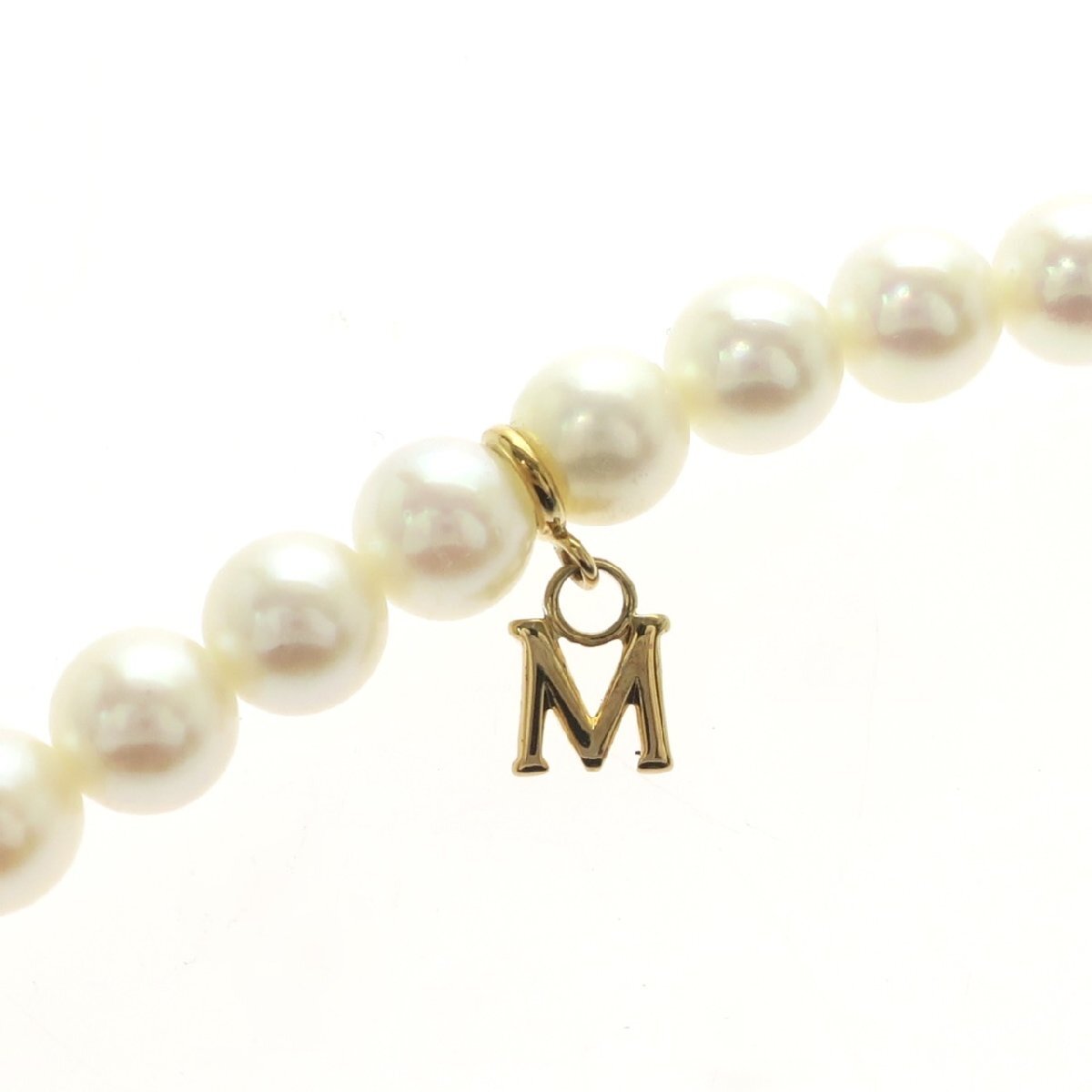 1円スタート 美品 MIKIMOTO ミキモト アコヤ真珠 ロングネックレス pearl 留め具 金具 K14 585 M刻印 アクセサリー ジュエリー レディースの画像4