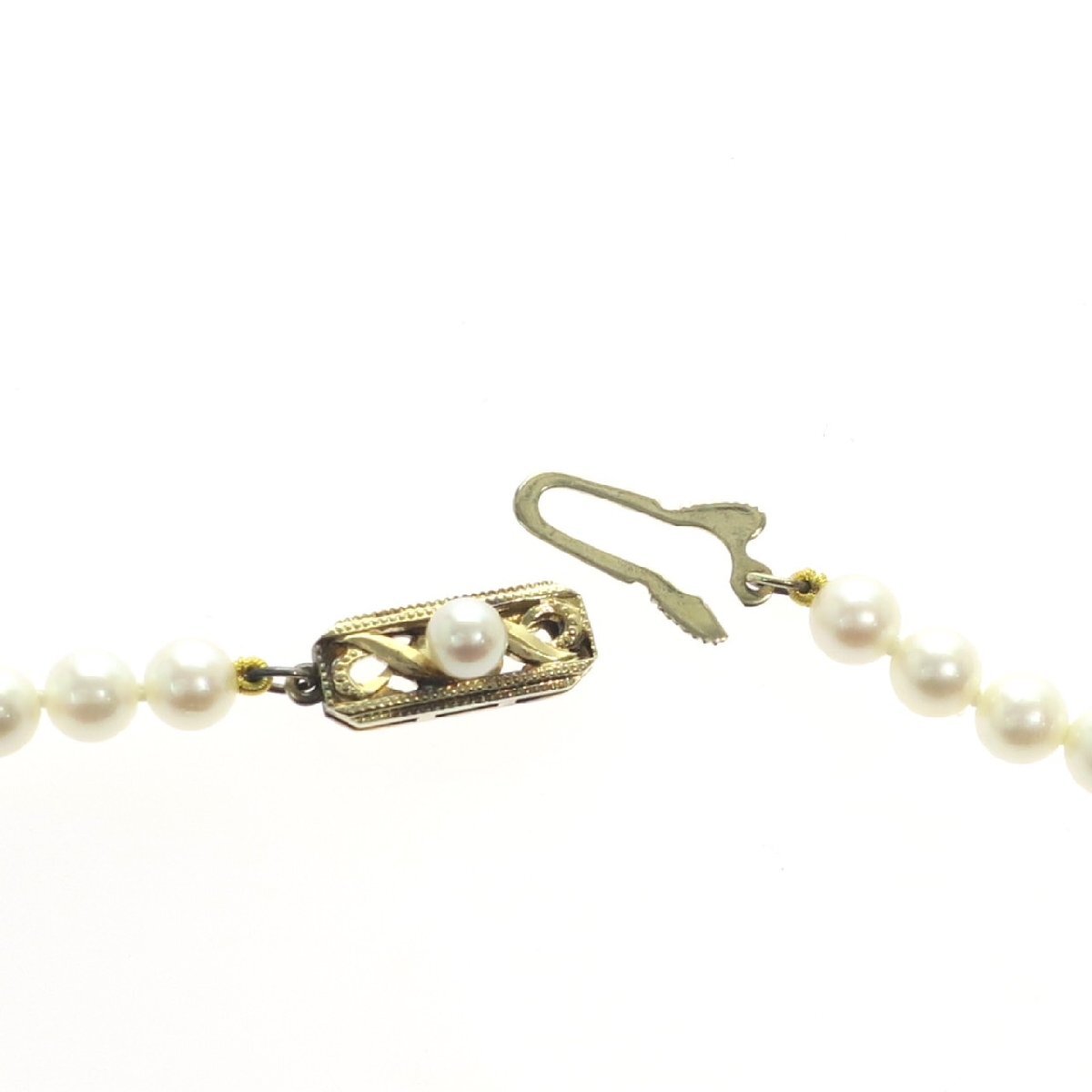 1円スタート 美品 MIKIMOTO ミキモト アコヤ真珠 ロングネックレス pearl 留め具 金具 K14 585 M刻印 アクセサリー ジュエリー レディースの画像6