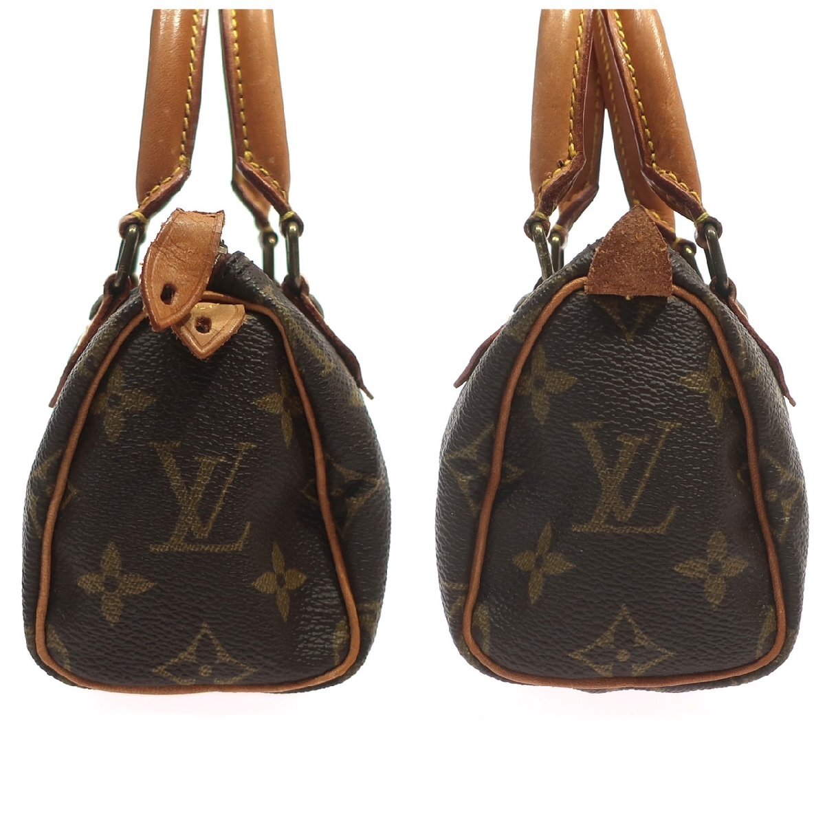 1円スタート LOUIS VUITTON ルイヴィトン ミニスピーディ M41534 モノグラム ゴールド金具 ミニバッグ ショルダーバッグ 2way ブラウン_画像3