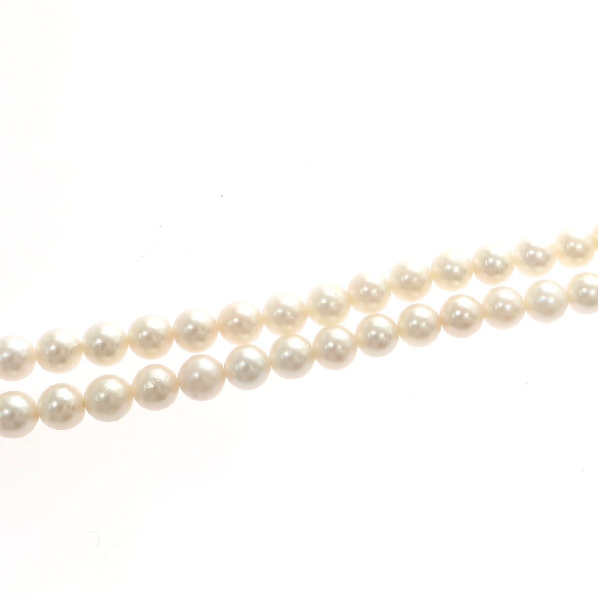 1円スタート 美品 アコヤ真珠 パールネックレス 61粒 61P 6.50-7.00mm pearl 金具 SILVER シルバー アクセサリー レディース ソーティング_画像3