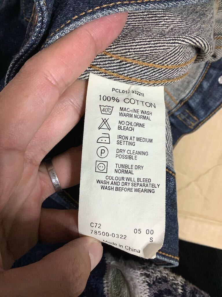 し1341 Levi's リーバイス 78500 デニムジャケット トラッカージャケット S アメカジ 4thタイプ ジージャン Gジャン _画像5