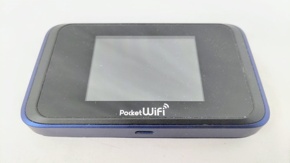 T1648 初期化済み 【判定○】 Softbank ソフトバンク Pocket WiFi 501HW モバイルルーター ネイビーブルー HUAWEI HWABJ1の画像1