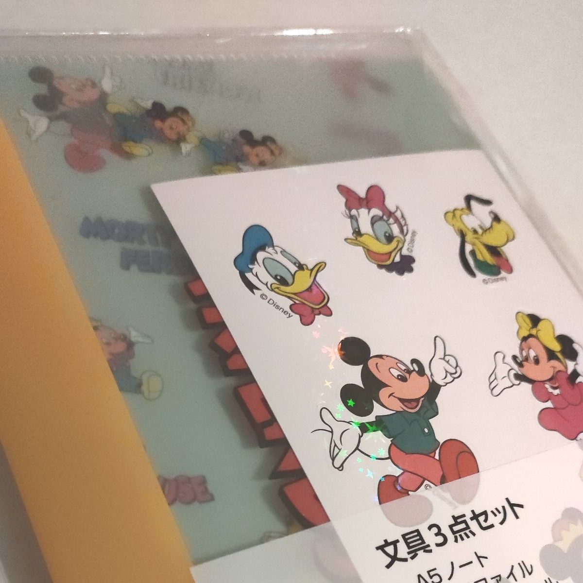 Disney 文具3点セット (A5ノート、ファイル、シール)