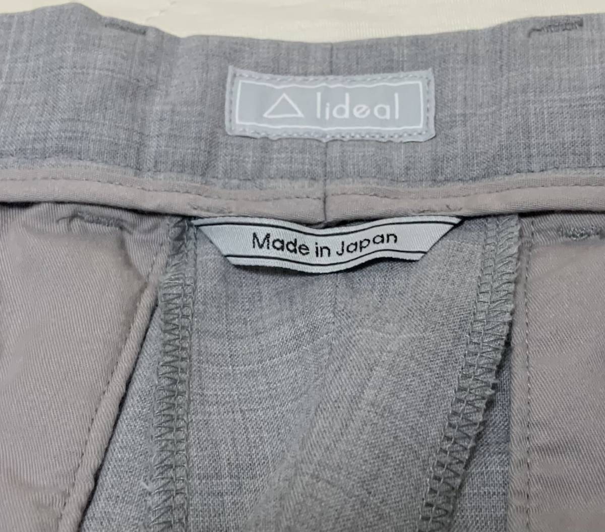 lideal! リデアル! スラックス! パンツ! テーパード! ダブル! 95281202! 毛+ポリエステル! LGY! SIZE 34! 日本製_画像8