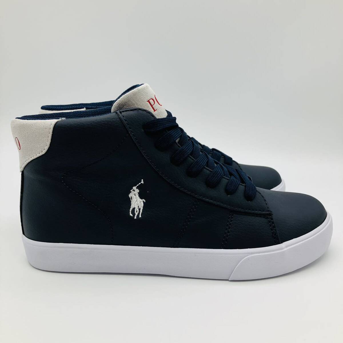 未使用 POLO RALPH LAUREN ポロ ラルフローレン セロン ミッド スニーカー シューズ ネイビー×ライトグレー US5(24.3cm）_画像3