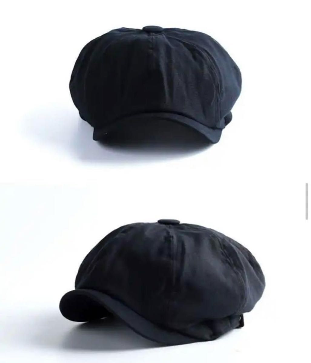 ブラック キャスケット ハンチング 4XL ベレー帽 黒 大きめ 帽子 小物 ゆったり　無地　シンプル