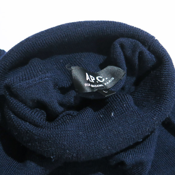 A.P.C. アーペーセー TURTLE NECK KNIT タートル ネック ニット ネイビー トップス セーター Maz_画像5